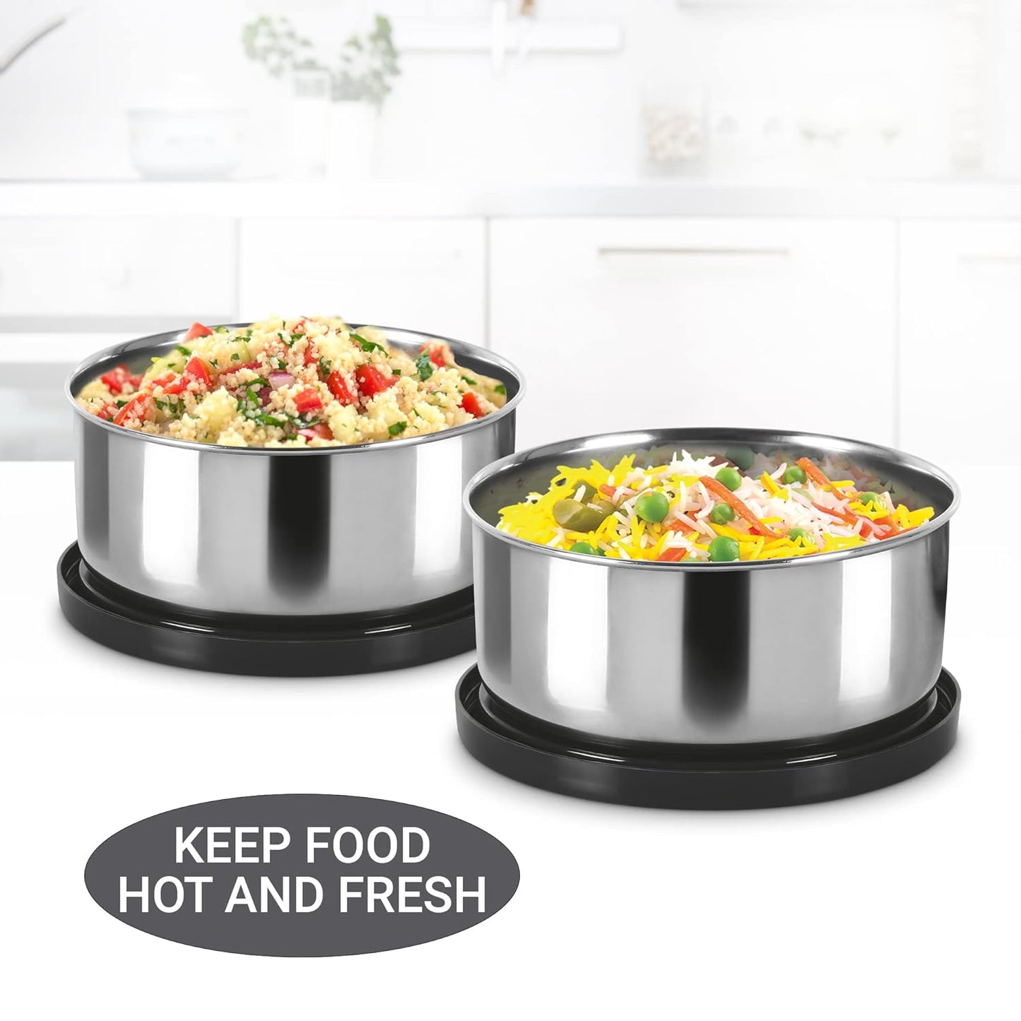 MILTON Master Lunch Box with Insulated Fabric Jacket, 3 Containers (1 Oval Stainless Steel 450 ml, 2 Stainless Steel 280 ml Each Spoon & Fork), Leak-Proof Tiffin for Office, School, College, Black