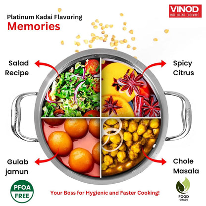 Vinod Stainless Steel Triply Kadhai (All Sizes)