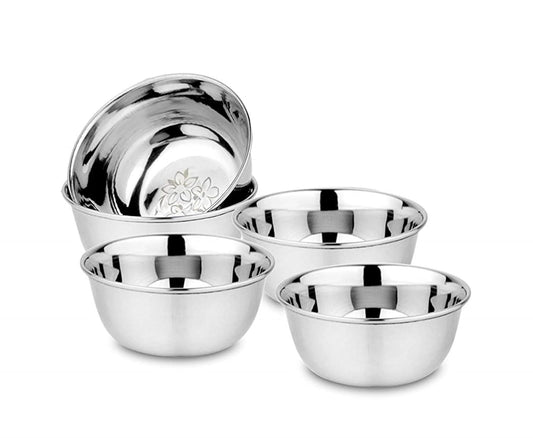 Stainless Steel Heavy Gauge Laser Printed Mirror Finish Bowls, 200 ML