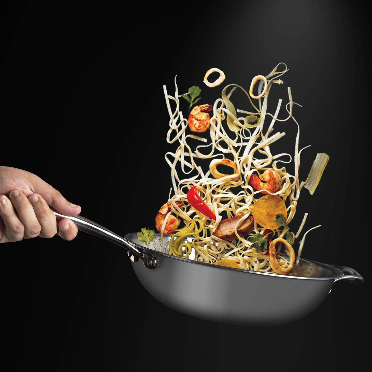 Vinod Stainless Steel Triply Wok