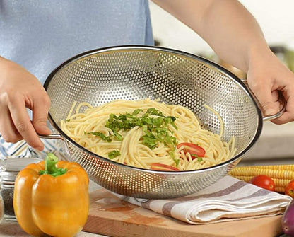 Multipurpose Stainless Steel Kitchen Colandar Strainer for Rice, Noodles, Fruits, Vegetables