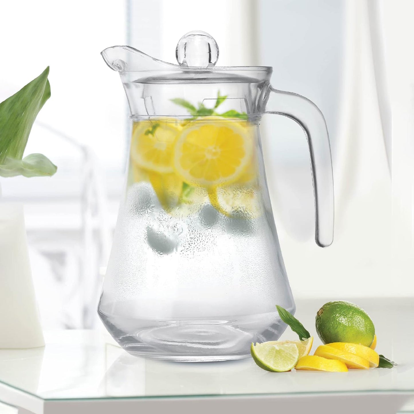 Treo by Milton Conical Fresh 1300 Glass Jug with Lid and Handle