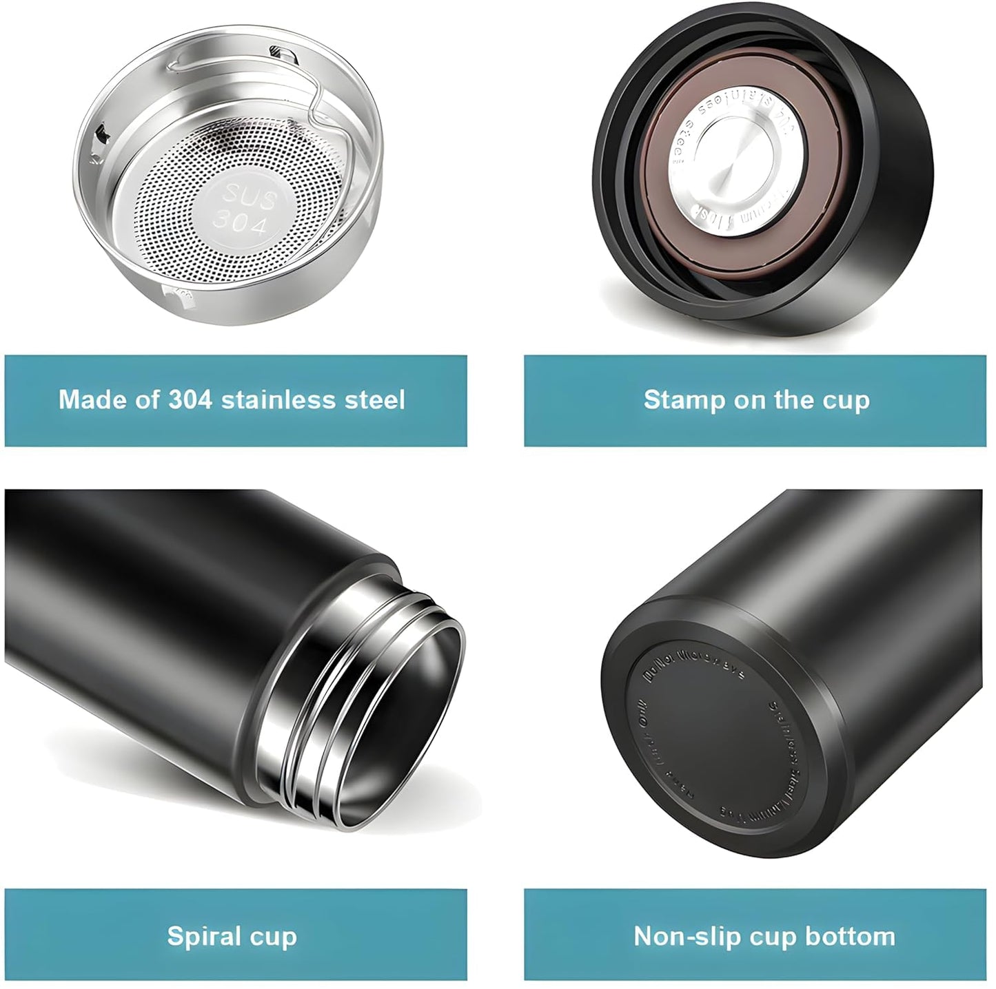 Personalised Stainless Steel Insulated Water Bottle with LED Temperature Display - 500ml