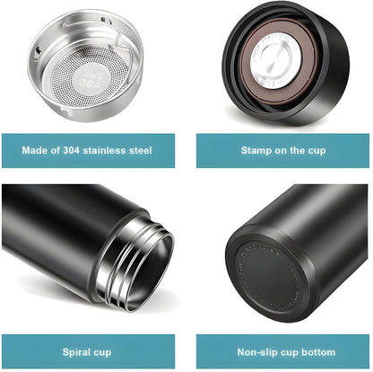 Personalised Stainless Steel Insulated Water Bottle with LED Temperature Display - 500ml