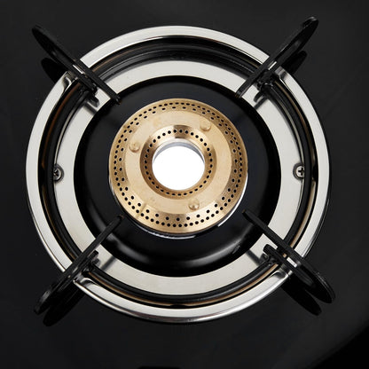 Prestige Marvel Glass Top 4 Burner Gas Stove, Manual Ignition, Tempered Glass, Black