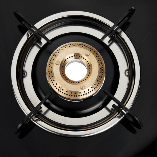 Prestige Marvel Glass Top 4 Burner Gas Stove, Manual Ignition, Tempered Glass, Black