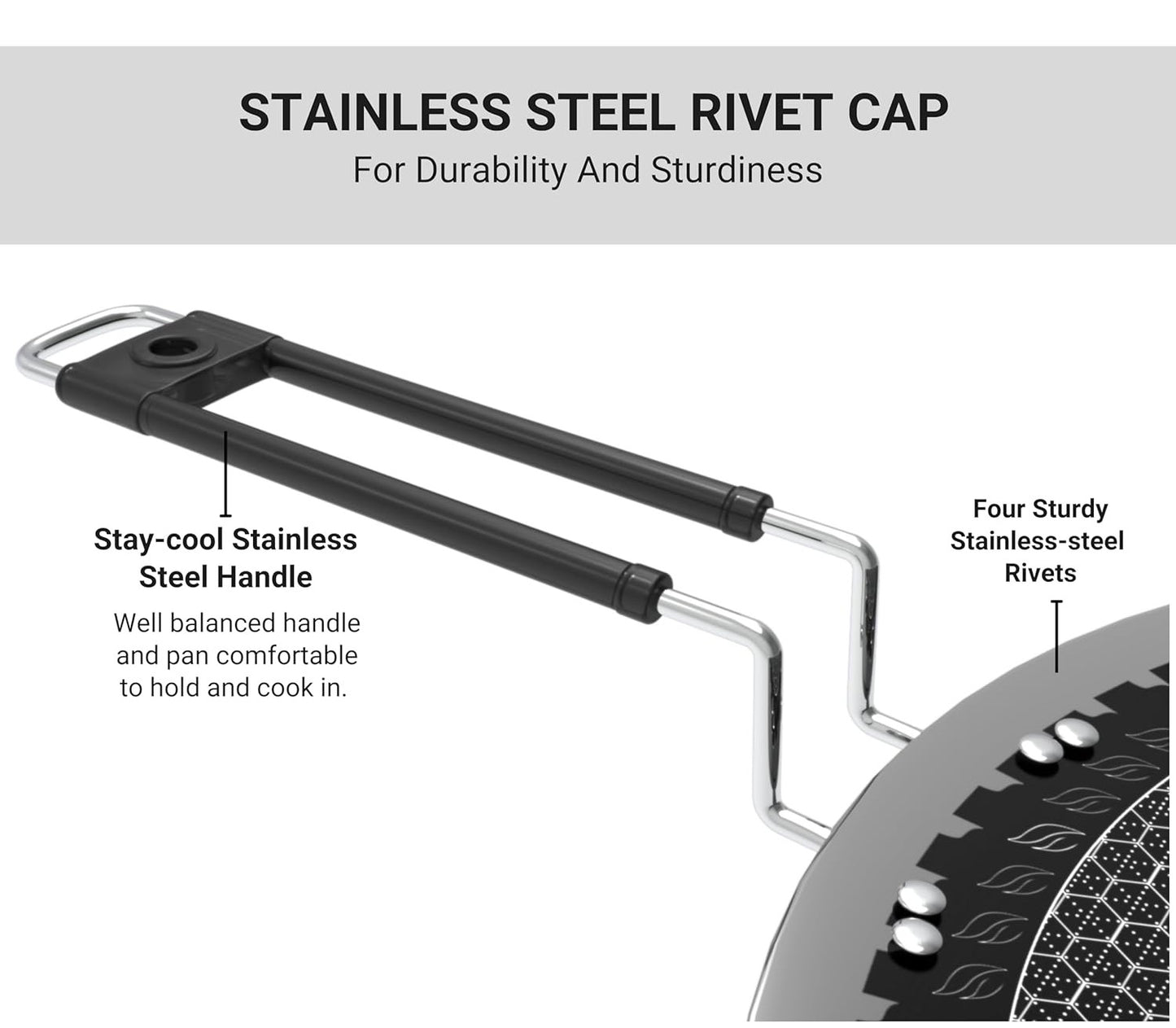 Triply Stainless Steel Tawa with Non-stock Coating for Roti and Dosa, Chapati Tawa, Induction & Gas Compatible