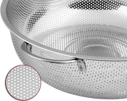 Multipurpose Stainless Steel Kitchen Colandar Strainer for Rice, Noodles, Fruits, Vegetables