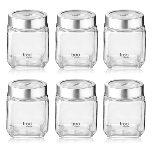 Treo By Milton Cube Storage Glass Jar, 580 ml Each