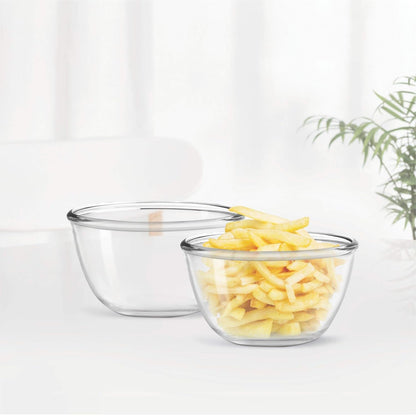 Treo By Milton Glass Mixing Bowls Set of 2, 500 Ml (Transparent)