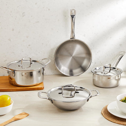 Stainless Steel Triply Cookware Set 4pcs Set
