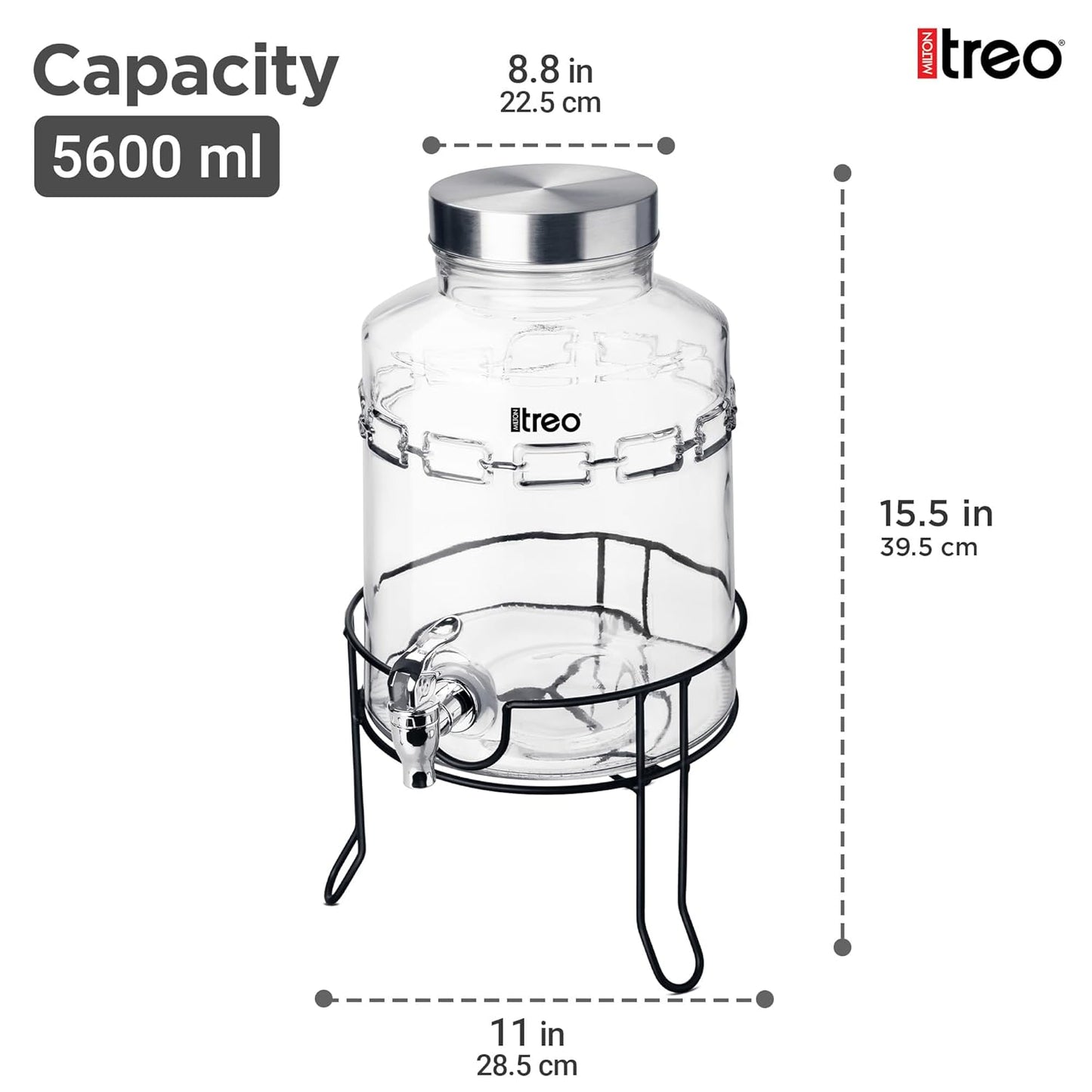 Treo by Milton - Tropica Dispensing Glass Jar - Dispenser 5600 ml