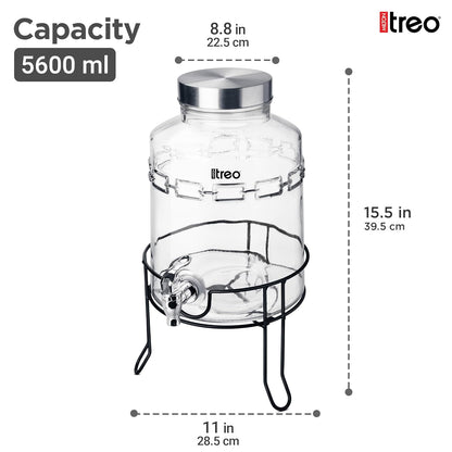 Treo by Milton - Tropica Dispensing Glass Jar - Dispenser 5600 ml
