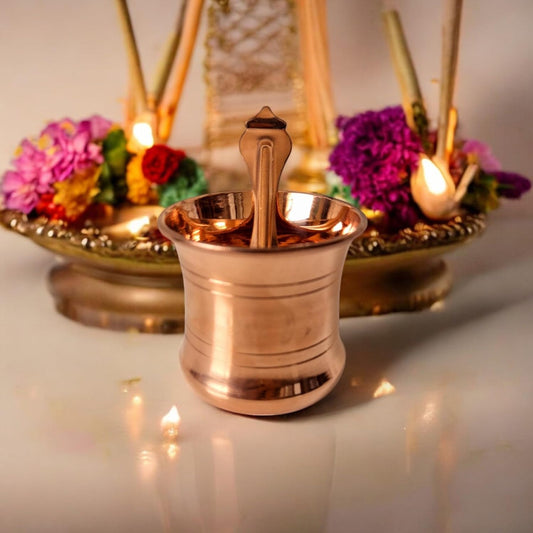 Copper Panchpatra Set - Damroo