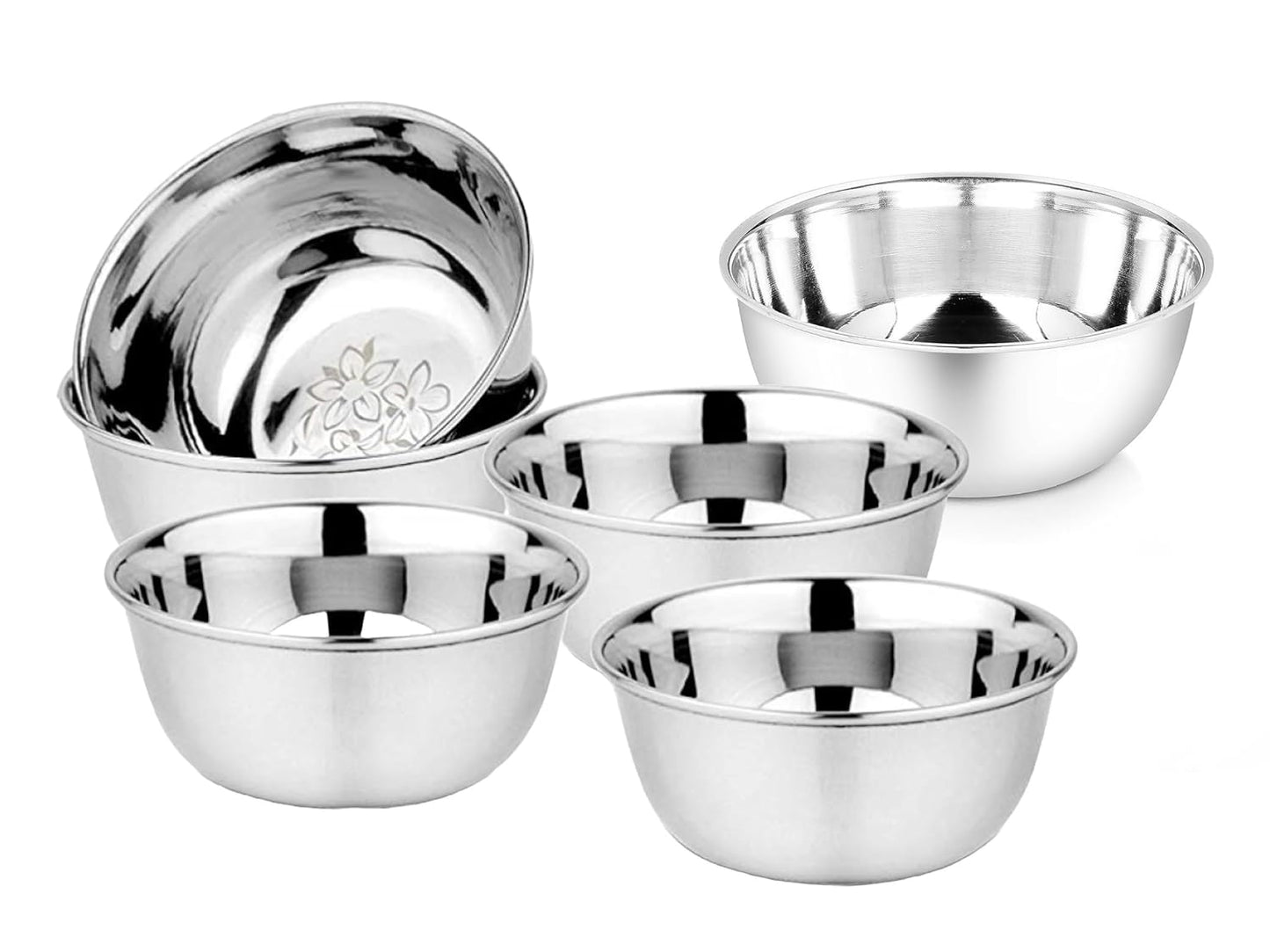 Stainless Steel Heavy Gauge Laser Printed Mirror Finish Bowls, 200 ML