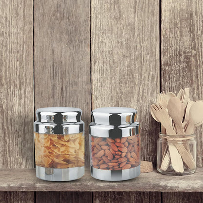 JVL Stainless Steel Classic Canister Set of 4, Airtight