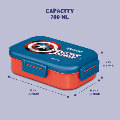 MILTON Marvel Hugo Inner Steel Tiffin Box for School with Stainless Steel Container | PU Insulated, Food Grade Lunch Box with Snap Lock Lid for Kids, 700 ml,