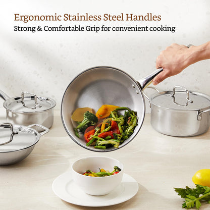 Stainless Steel Triply Cookware Set 4pcs Set