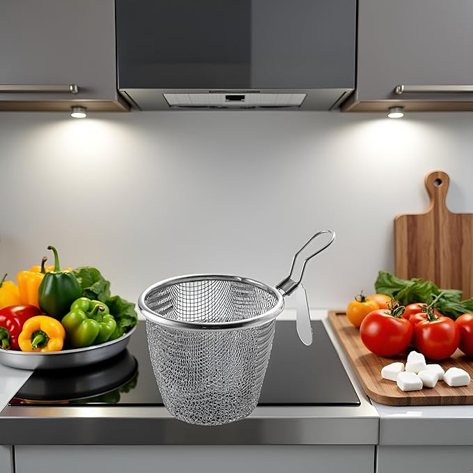 SS Fine Deep Fry Mesh Strainer with Handle (Mini)