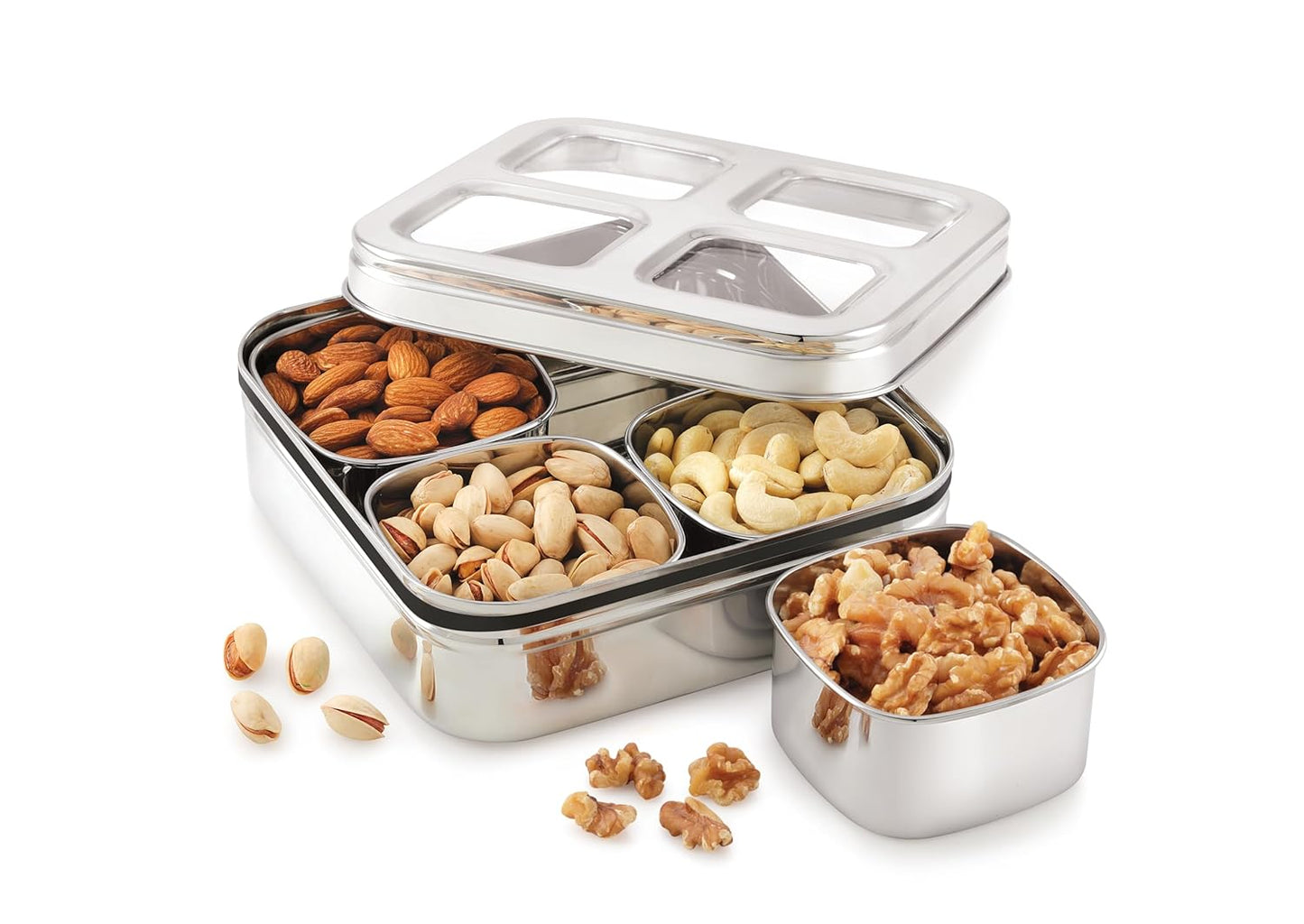 JVL Stainless Steel Vista Dry Fruit Container (4 - Container)