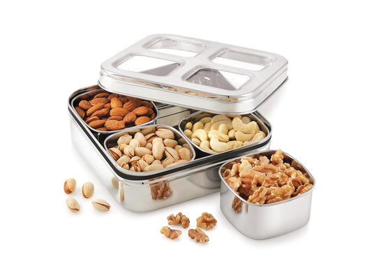 JVL Stainless Steel Vista Dry Fruit Container (4 - Container)