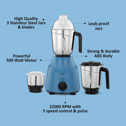 Preethi Mixer Grinder - Crystal 500 Watts