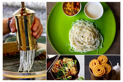 Classic Pure Brass Sev Chakli Gathiya Sevaia Maker with Removable Bottom