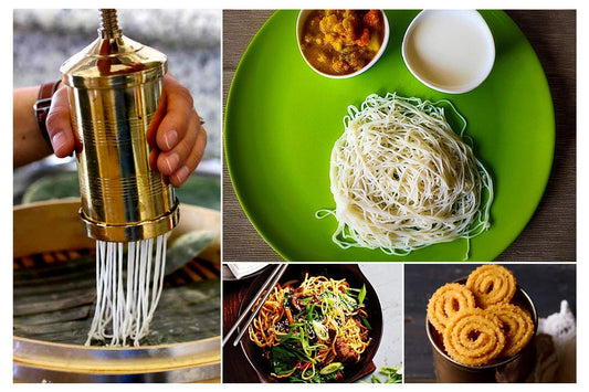 Classic Pure Brass Sev Chakli Gathiya Sevaia Maker with Removable Bottom
