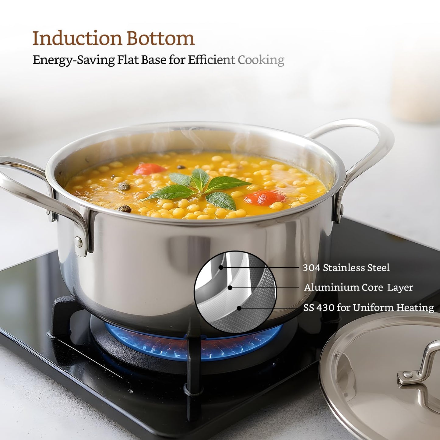 Stainless Steel Triply Cookware Set 4pcs Set