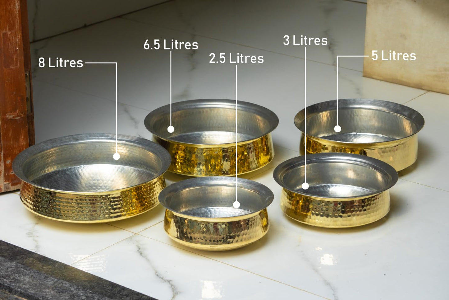 Hammered Brass Lagan Handi Patila for Cooking (All Sizes)