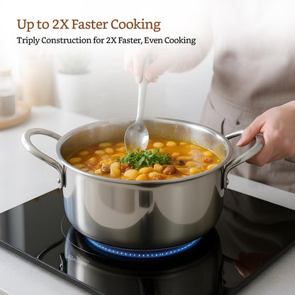 Stainless Steel Triply Cookware Set 4pcs Set
