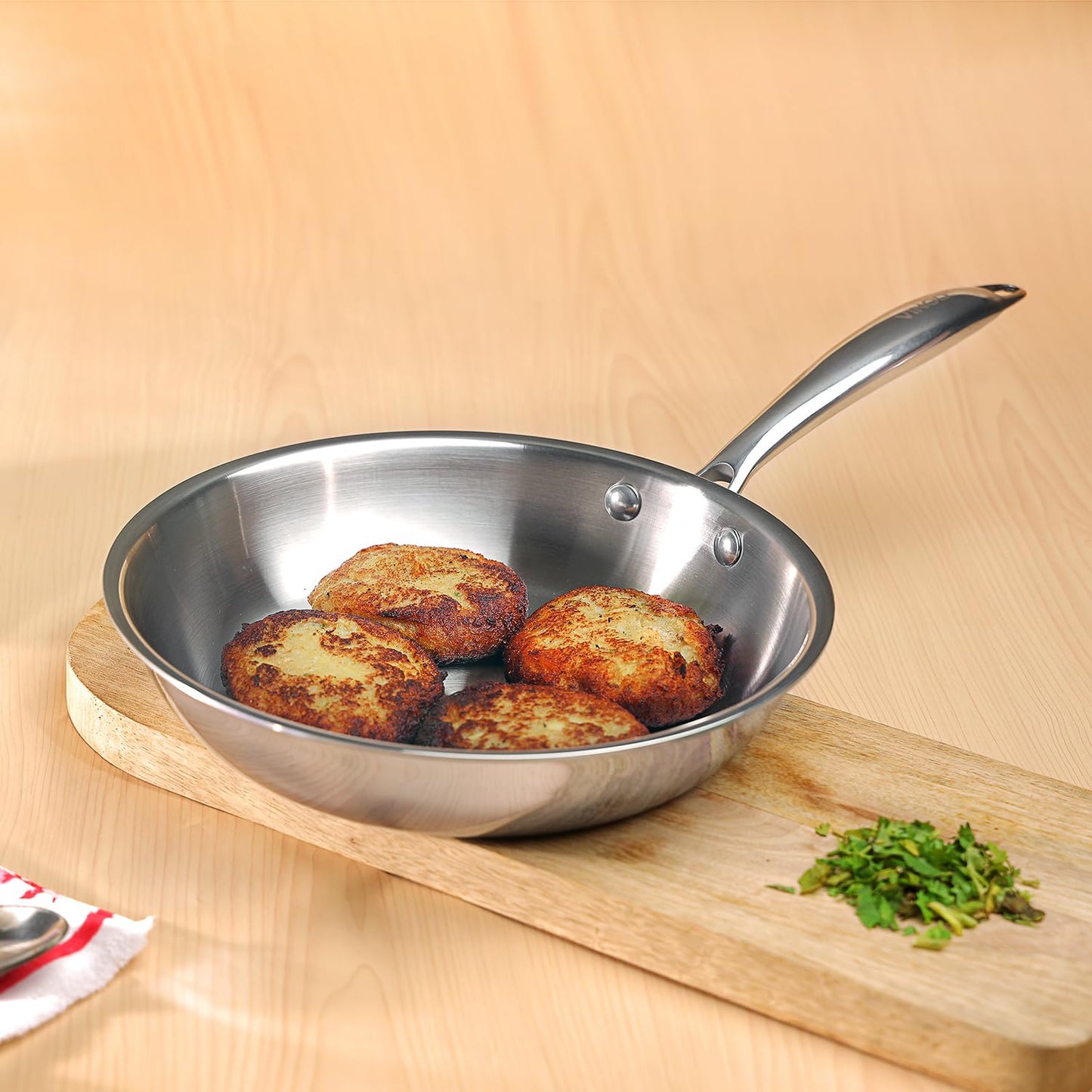 Vinod Stainless Steel Fry pan (All Sizes)