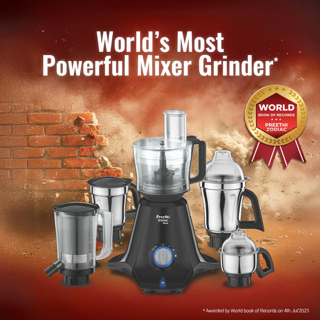 Preethi Mixer Grinder - ZODIAC Black 750 Watts