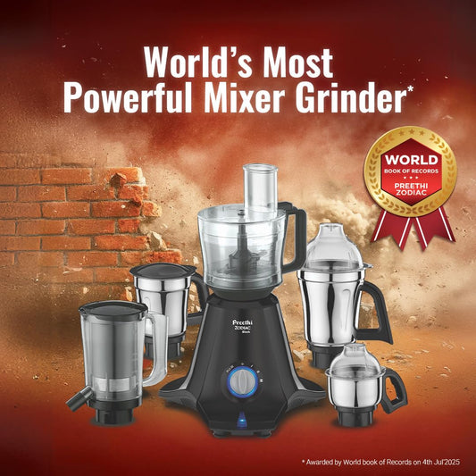 Preethi Mixer Grinder - ZODIAC Black 750 Watts