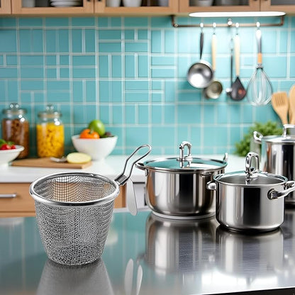 SS Fine Deep Fry Mesh Strainer with Handle (Mini)