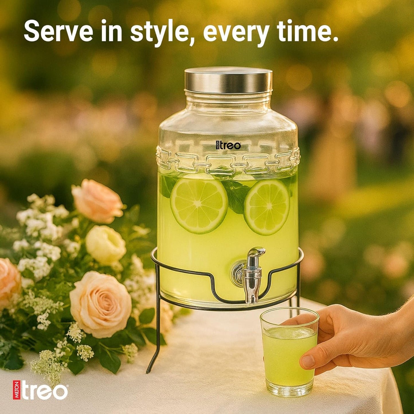 Treo by Milton - Tropica Dispensing Glass Jar - Dispenser 5600 ml