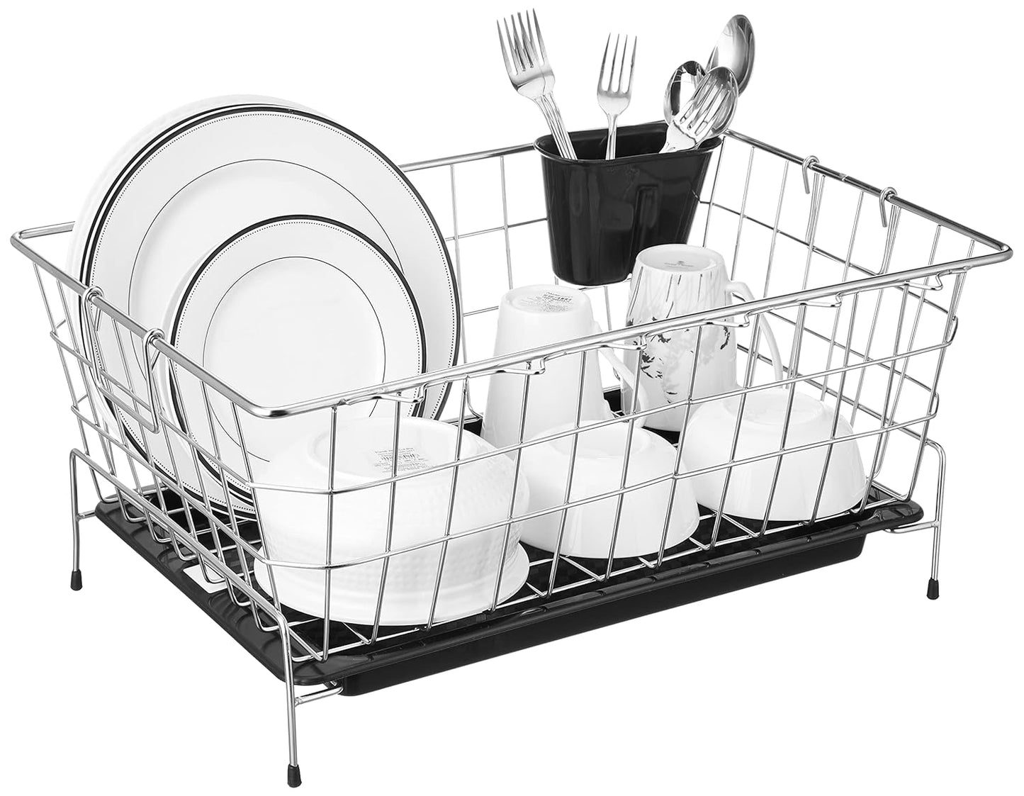 Stainless Steel Dish Drainer Tokra with Drain Tray + Cutlery Stand