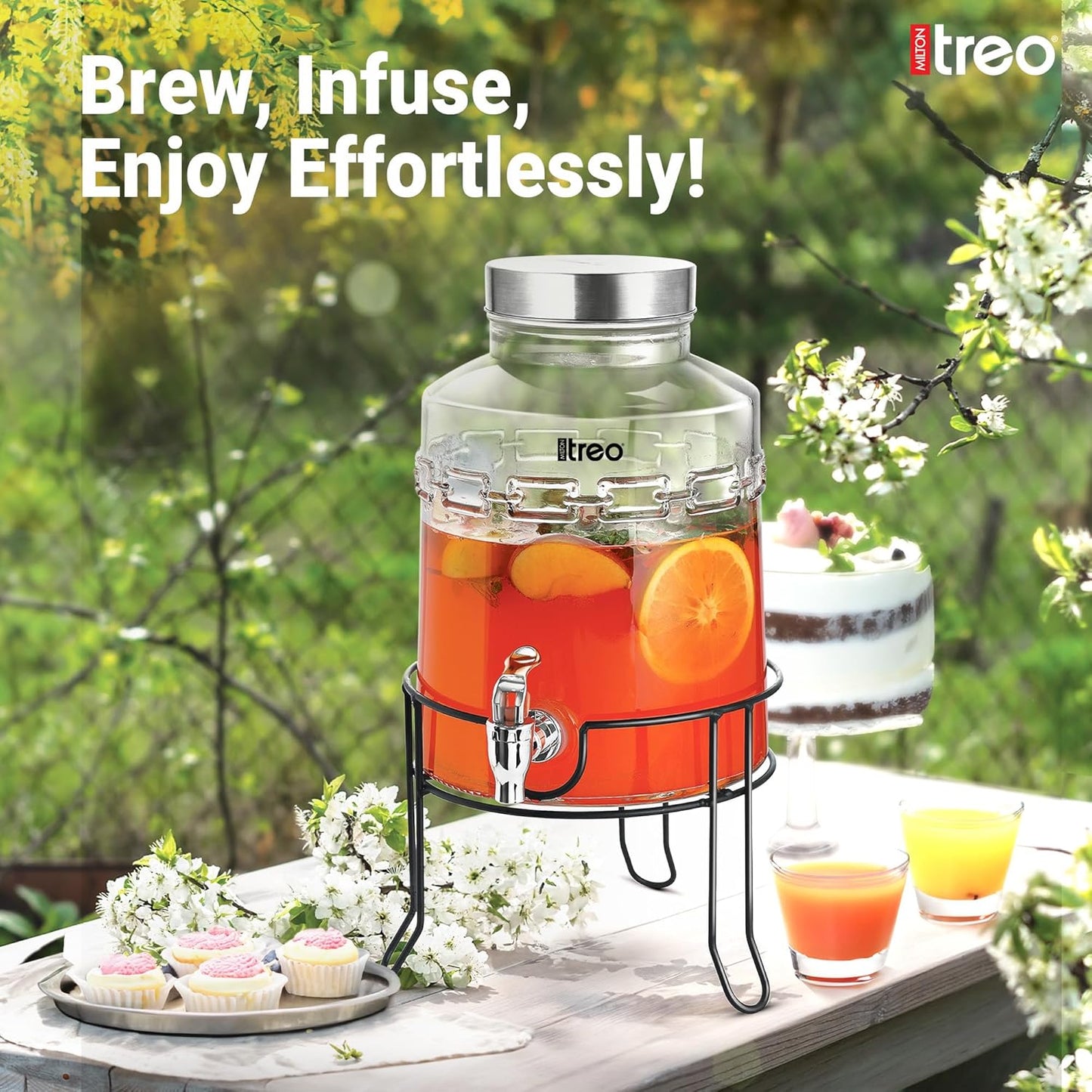 Treo by Milton - Tropica Dispensing Glass Jar - Dispenser 5600 ml