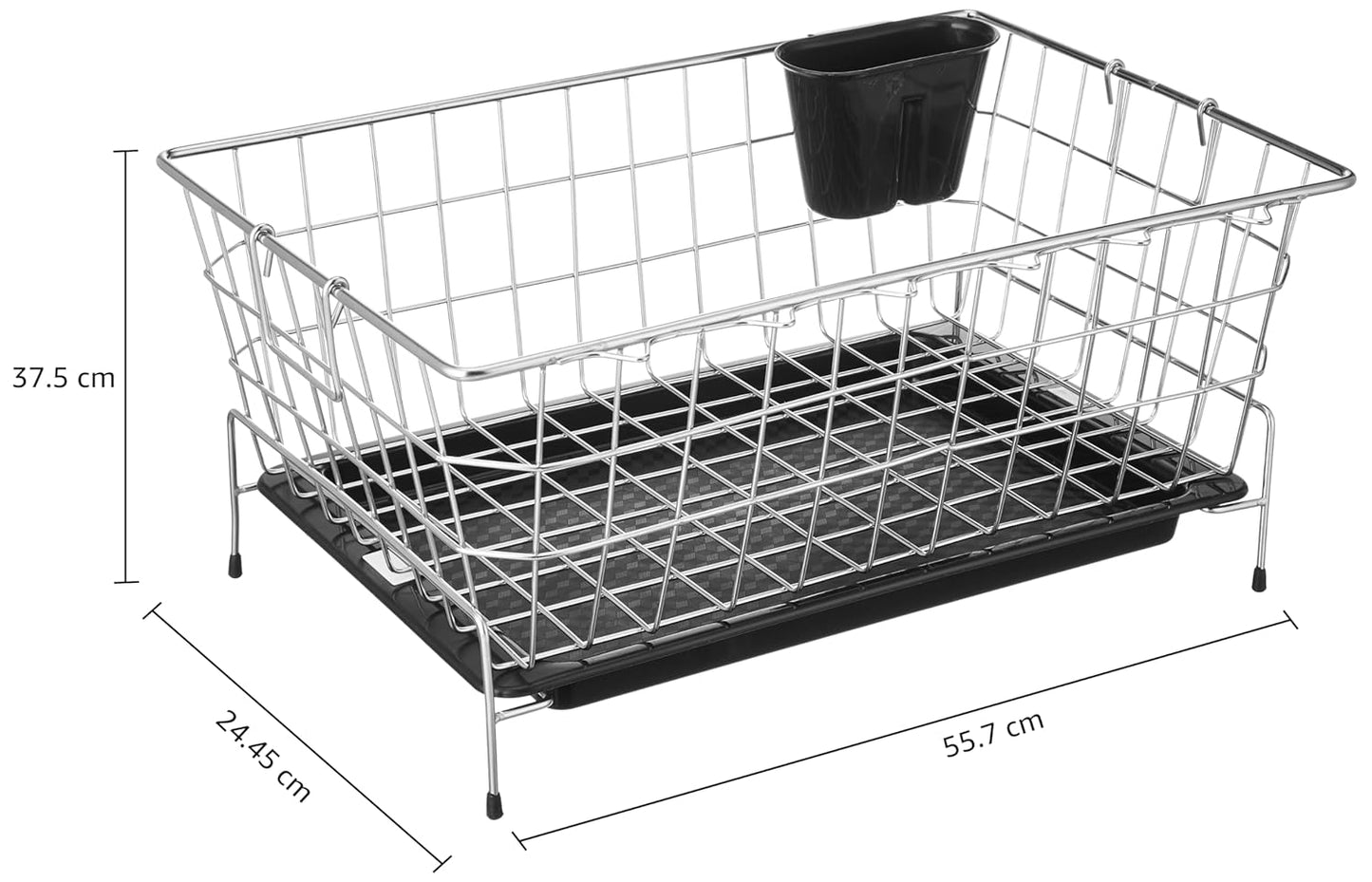 Stainless Steel Dish Drainer Tokra with Drain Tray + Cutlery Stand