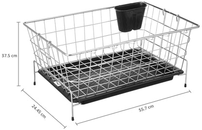 Stainless Steel Dish Drainer Tokra with Drain Tray + Cutlery Stand