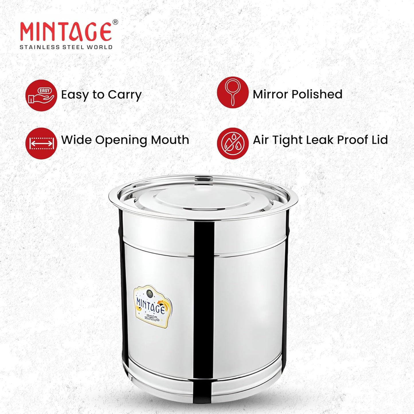 SS Plain Pavali Drum (Multiple Sizes)