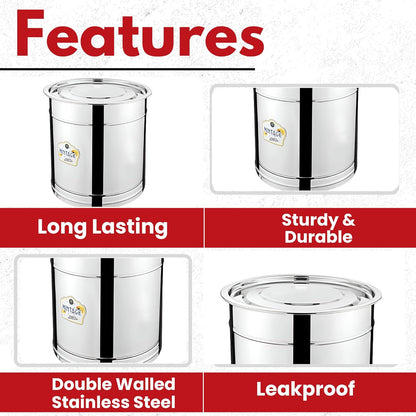 SS Plain Pavali Drum (Multiple Sizes)