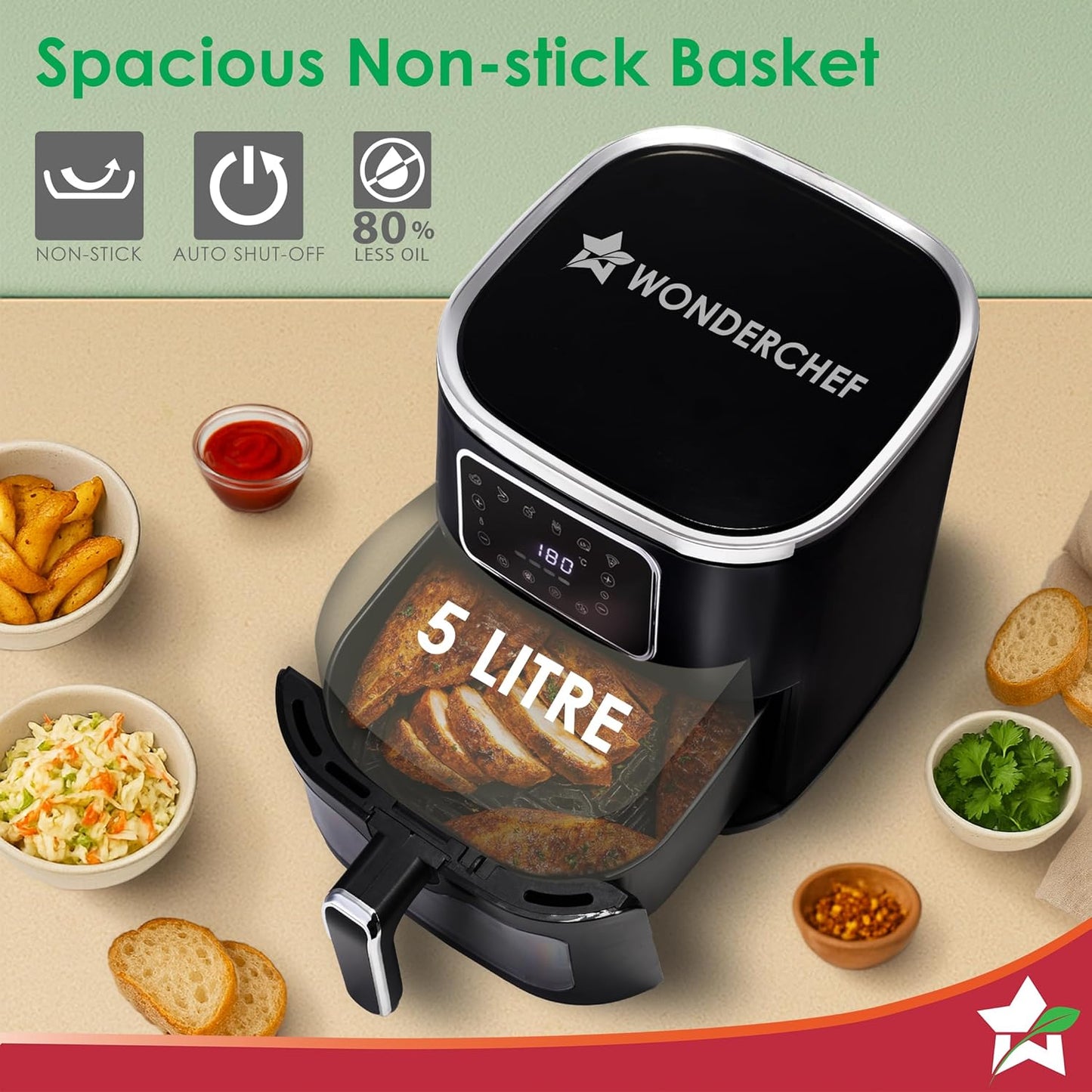 Wonderchef Platinum Plus Digital Air Fryer | 5L