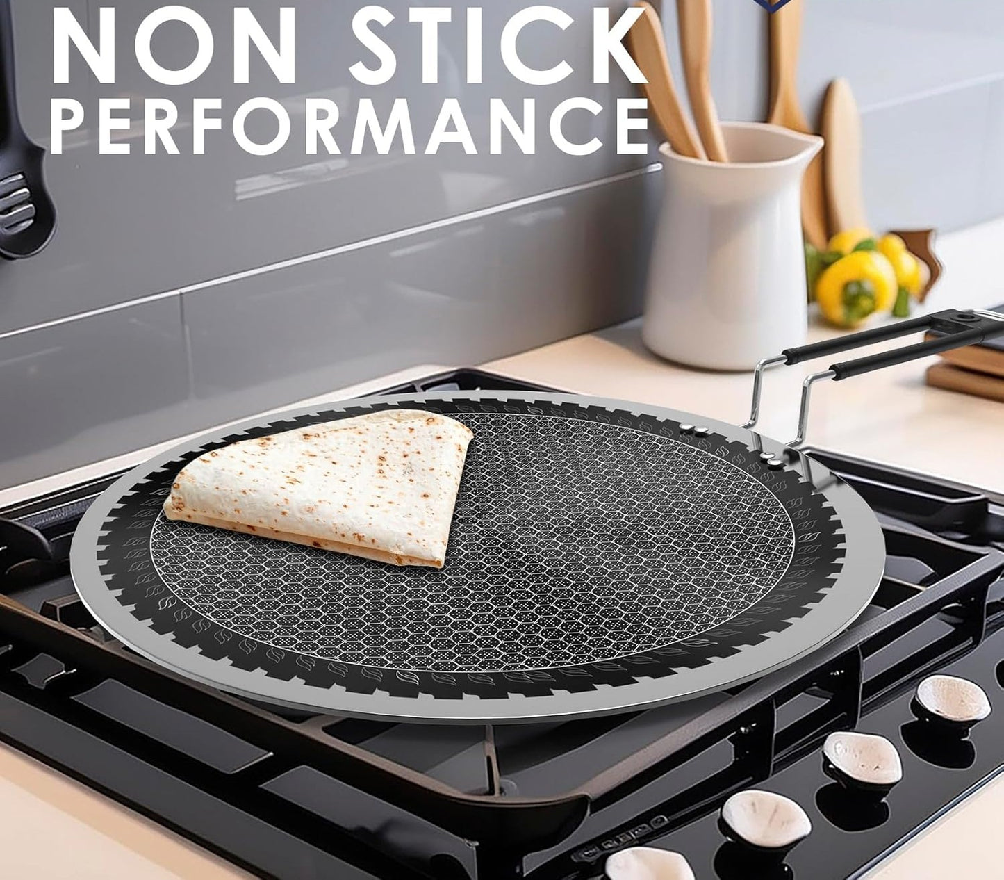 Triply Stainless Steel Tawa with Non-stock Coating for Roti and Dosa, Chapati Tawa, Induction & Gas Compatible