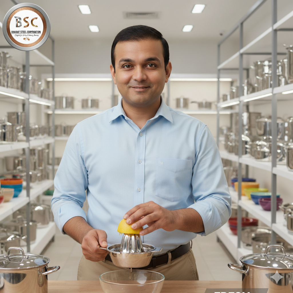 Hand Fruit Press Juicer with Built-in Strainer