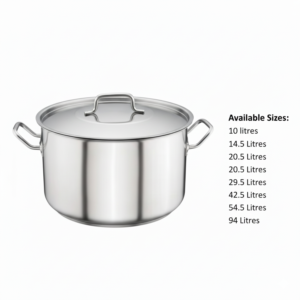 Commercial Stainless Steel Quarter Height Stock Pot Premium Cookware