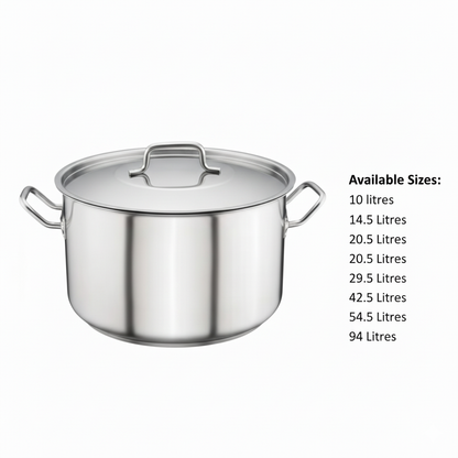 Commercial Stainless Steel Quarter Height Stock Pot Premium Cookware