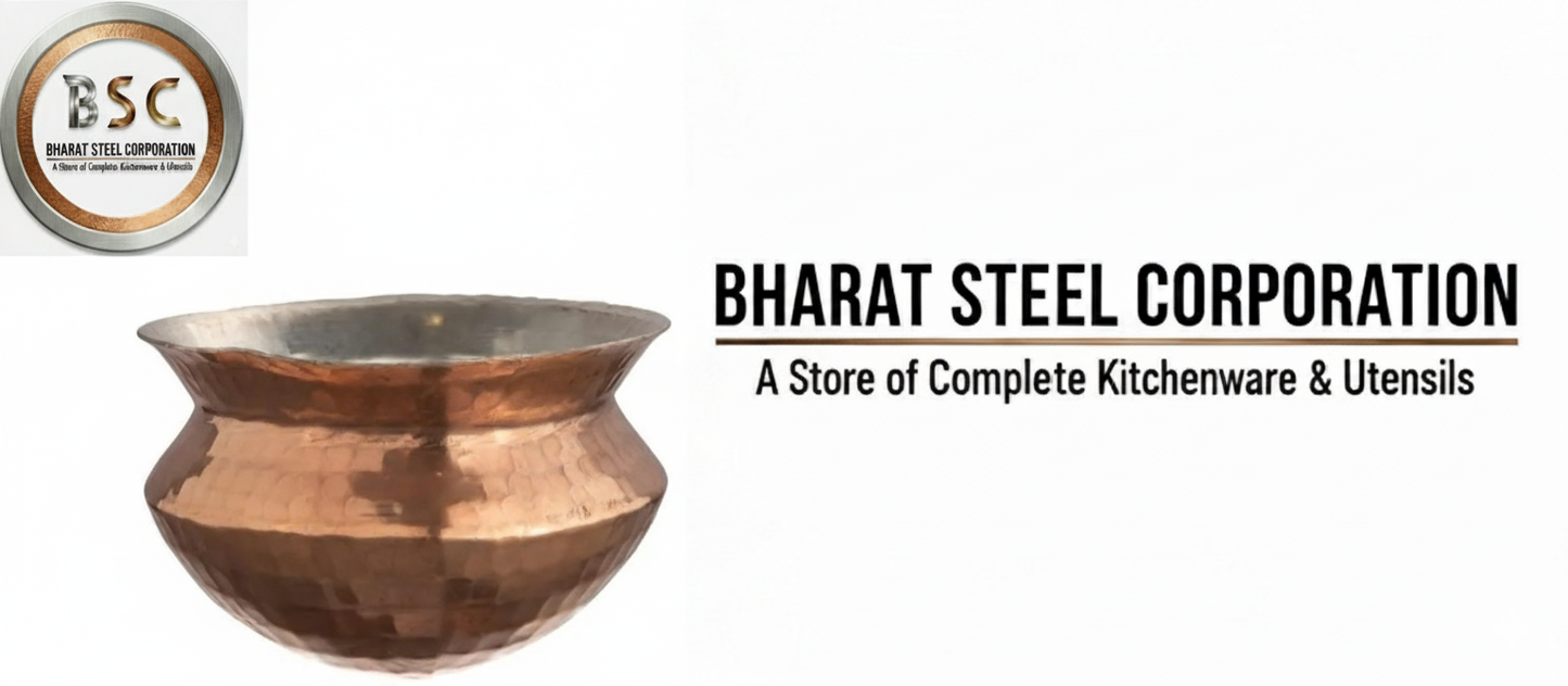 Traditional Copper Cookware Sipri or Pot with Tin Coating