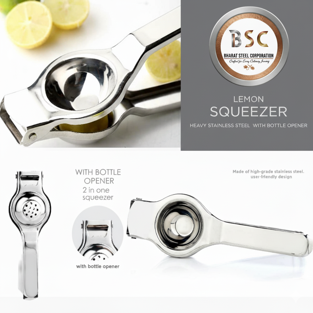 Stainless Steel Lemon Squeezer cum Bottle Opener