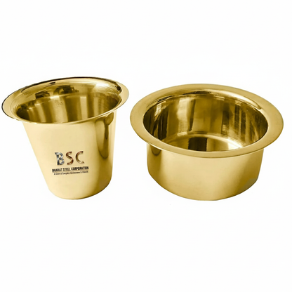 Traditional Pure Brass Coffee Dabara Set, 110 ML, Heavy Duty, Premium Quality